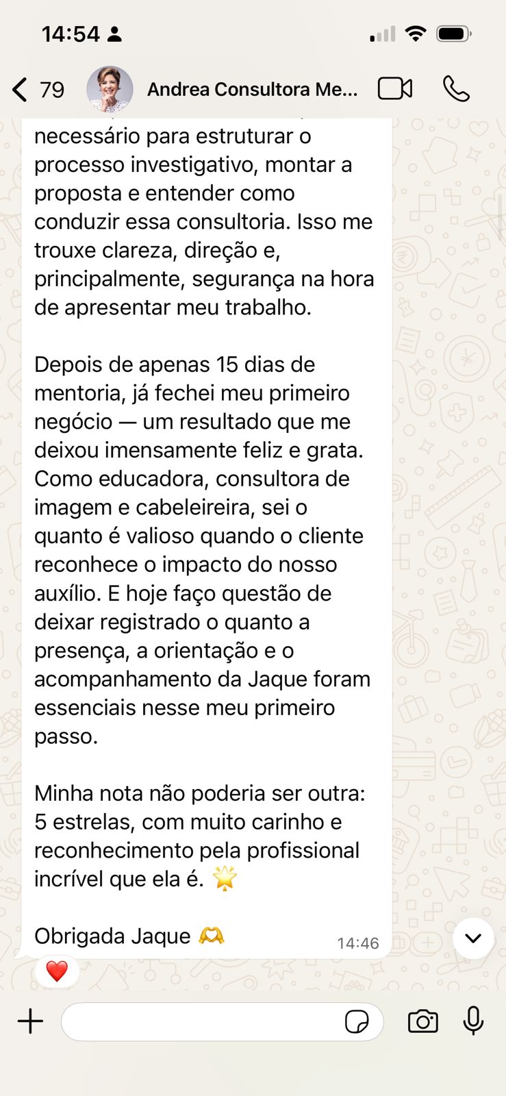 Depoimento de Andreia